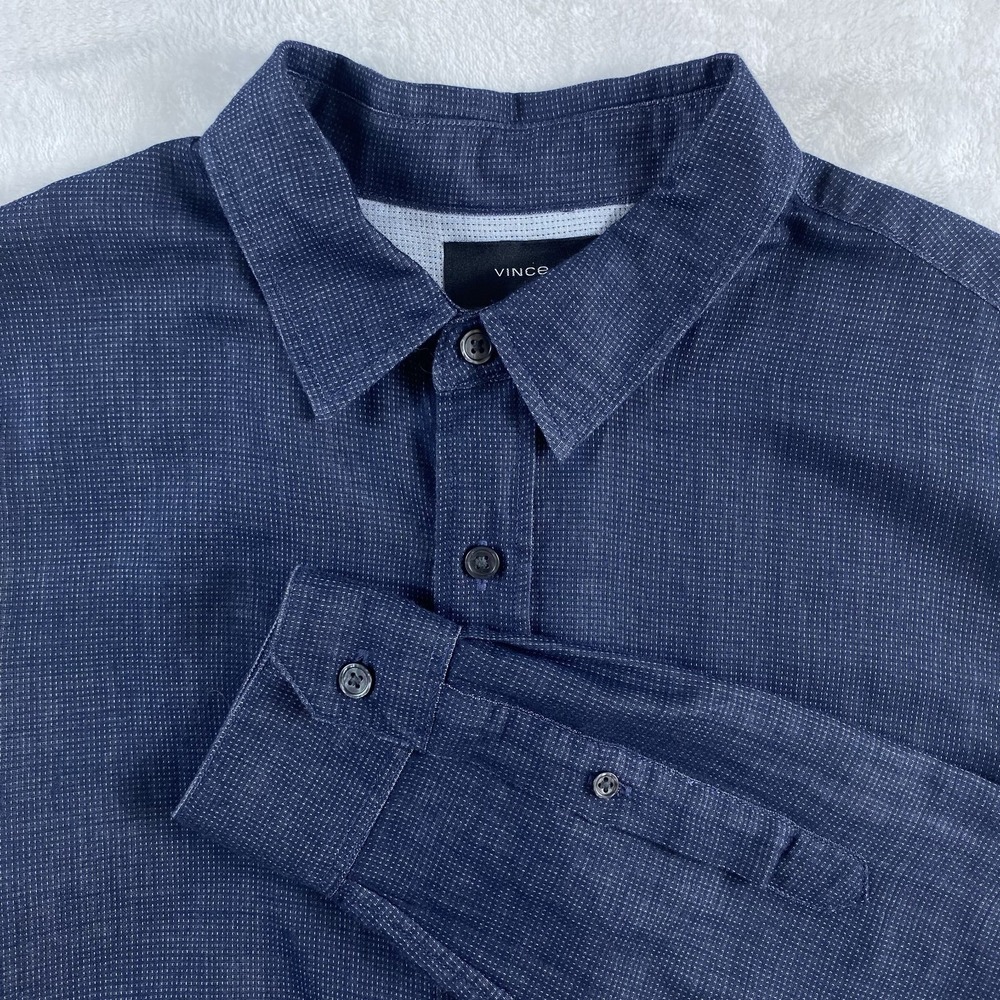 Theory Button Up Shirt Men's Sz S Blue Classic Fit Long Sleeve 100% Cotton